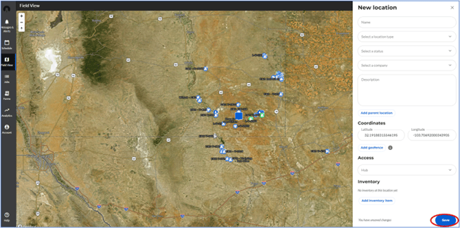 Location Form in Field View