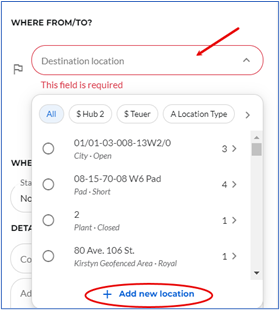 Location with - add new circled